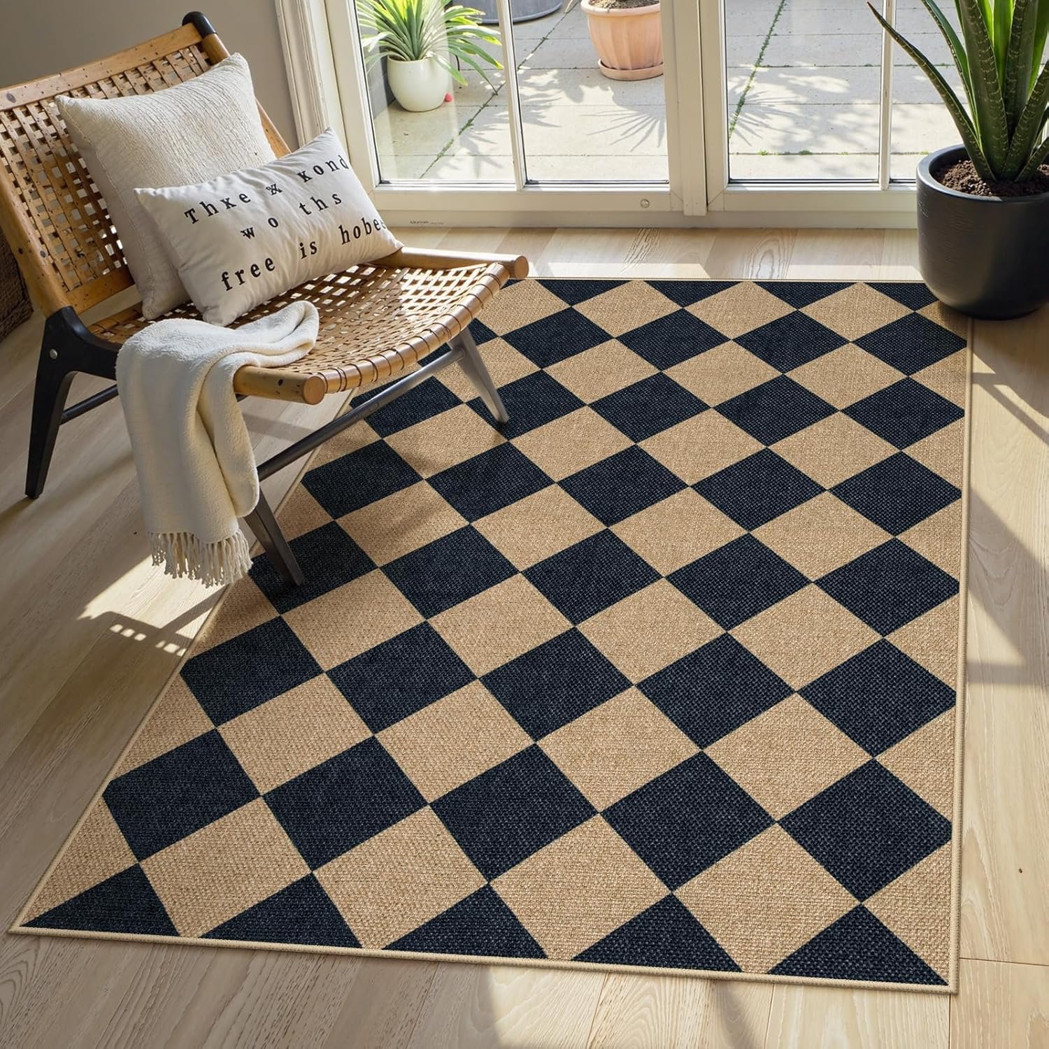 Premium Subtle Plaid Living Room Carpet Detail