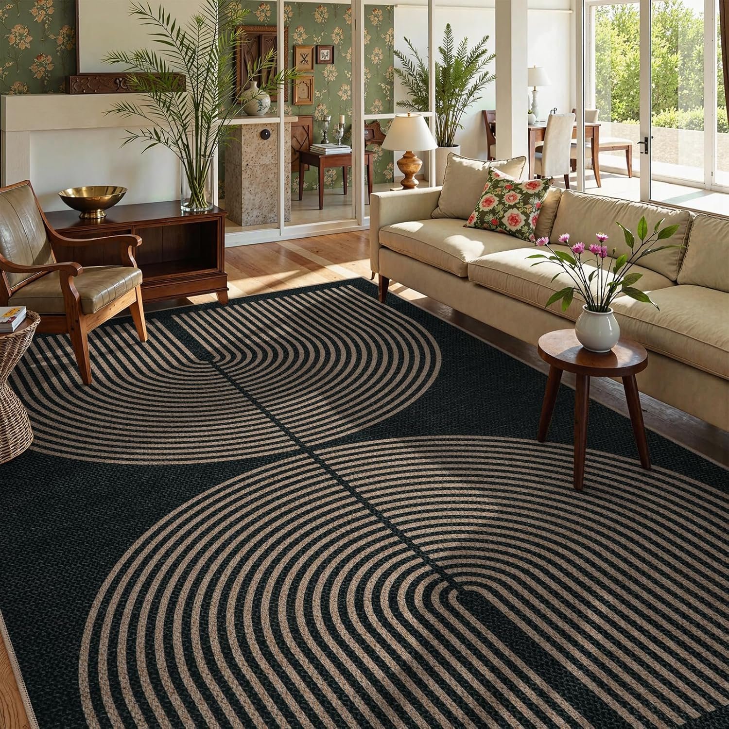 Minimalist Moroccan Trellis Living Room Carpet