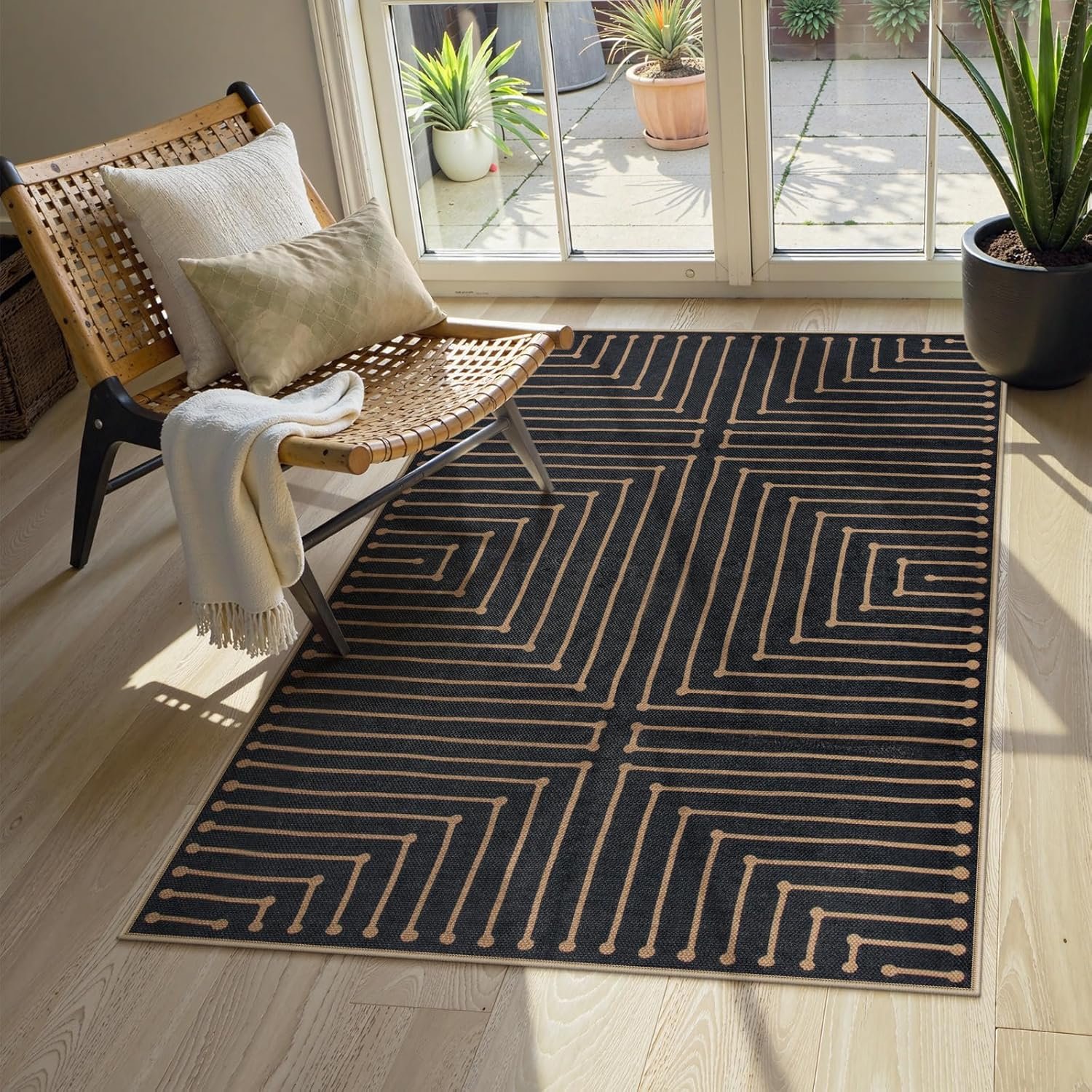 Boho Chic Distressed Vintage Area Rug